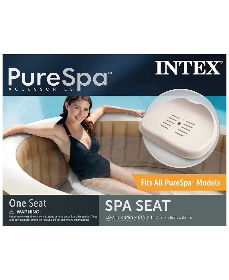 Intex PureSpa Slip Resisting Inflatable Removable Hot Tub Seat Spa Accessory