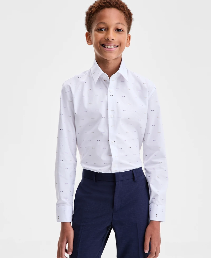 Kenneth Cole Reaction Boys 8R-20R Purple Cars Classic Shirt