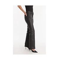 The Noli Shop Women's Aria Coated Flare Jean - Sangria