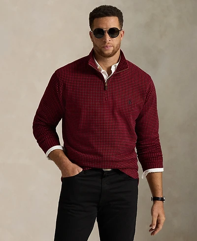 Polo Ralph Lauren Men's Big & Tall Estate-Rib Quarter-Zip Pullover Sweater