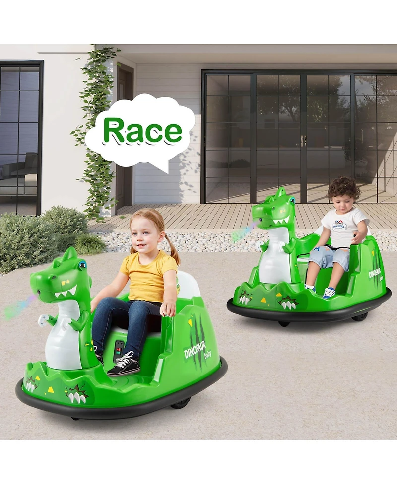 Bumper Car for Kids with Remote Control, Spray Colorful Flashing Lights
