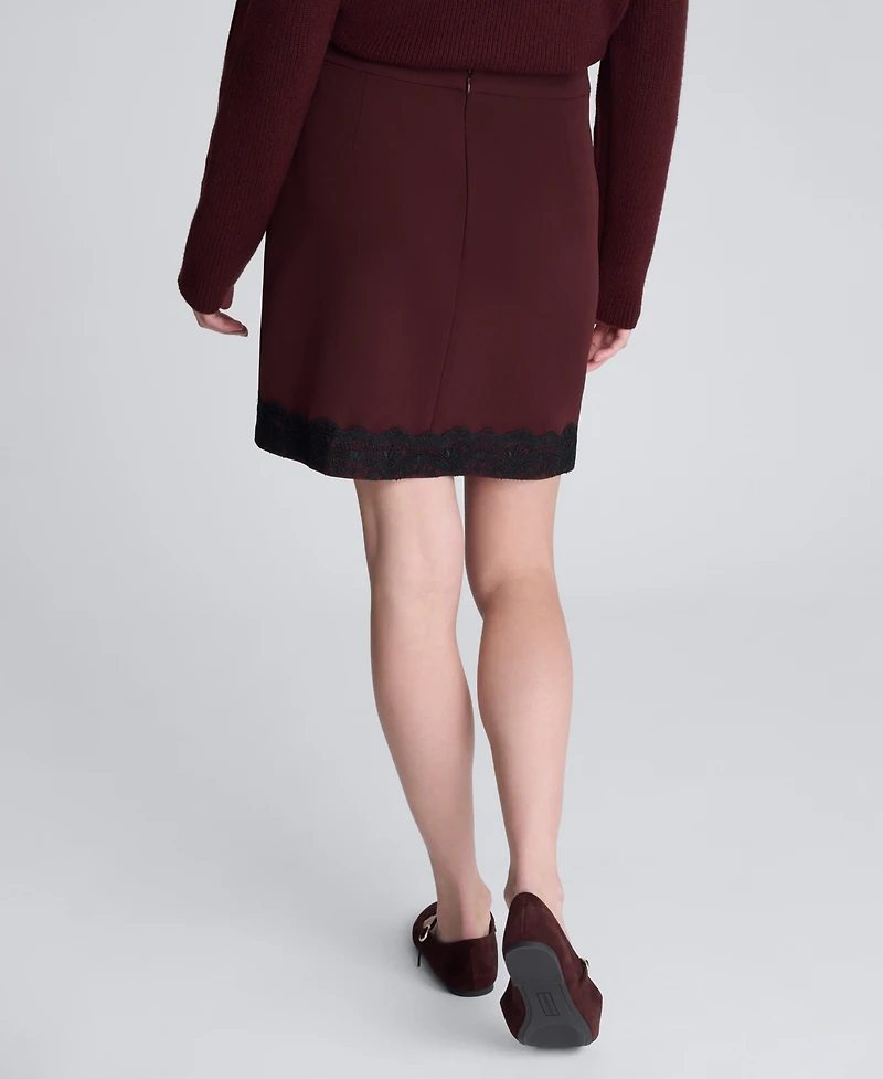 Kenneth Cole Women's Lace Trim Asymmetric Wrap Skirt