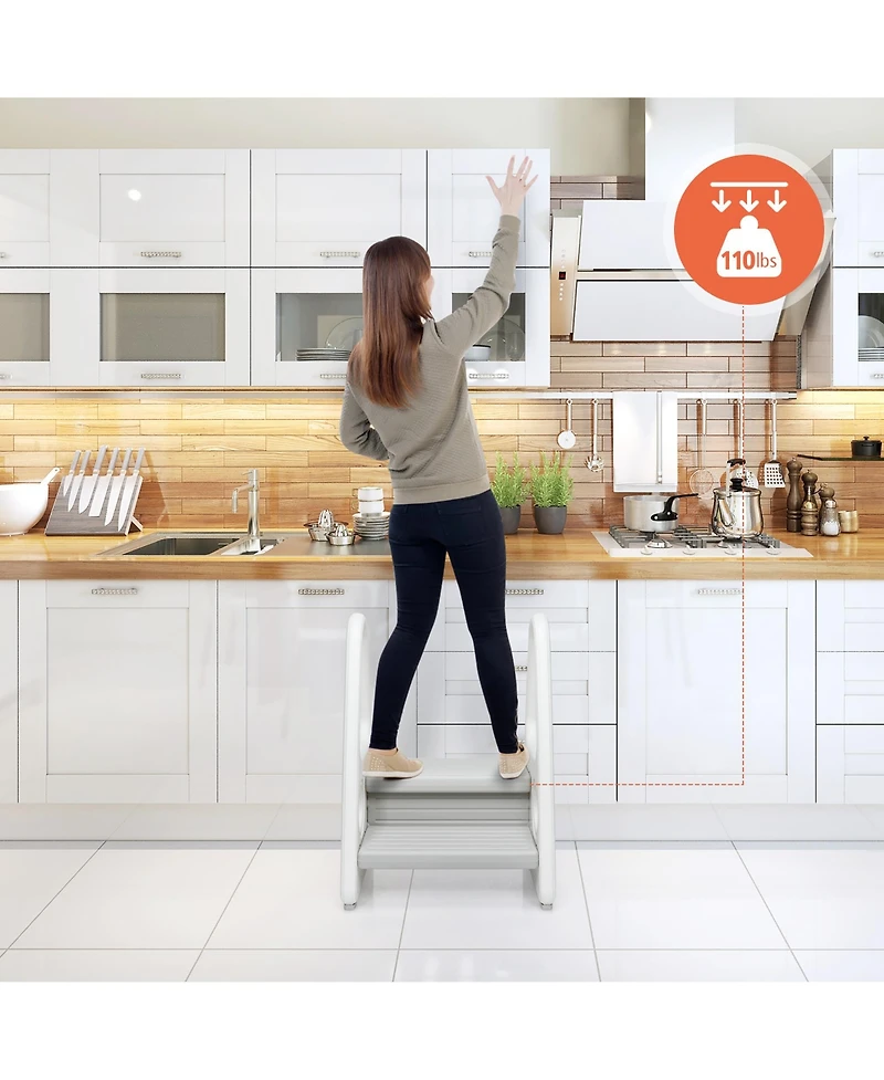 Costway Toddler Step Stool Learning Helper w/Armrest for Kitchen Toilet Potty Training