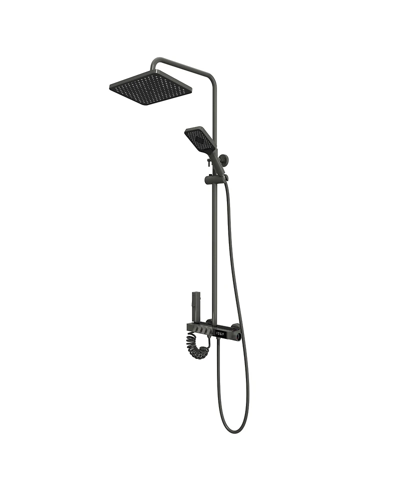 Smart Temperature Display Thermostatic Shower System Shower Combo Set with Tub Spout, Hand Shower, Bidet Sprayer