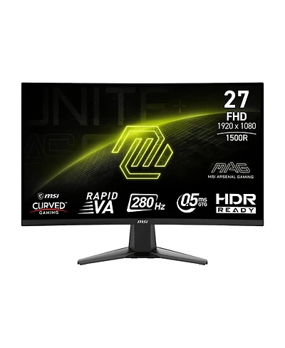 Msi Mag 276CXF 27" 16:9 Full Hd 280Hz Curved Va Led Hdr Gaming Monitor, Metallic Black
