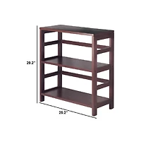 Contemporary 3-Tier Bookcase Storage Shelf in Wood Finish