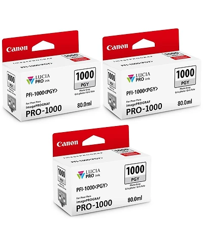 Canon 3 Pack Pfi-1000PG Photo Gray Lucia Pro ink for imagePROGRAF Pro-1000
