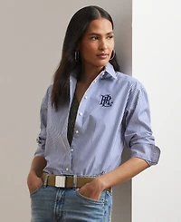 Lauren Ralph Petite Relaxed Fit Stretch Cotton Shirt