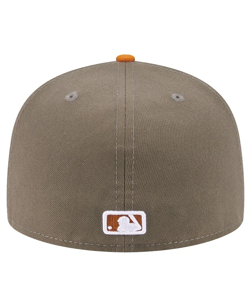 New Era Men's Olive/Orange Chicago White Sox Two-Tone Color Pack A-Frame 59FIFTY Fitted Hat