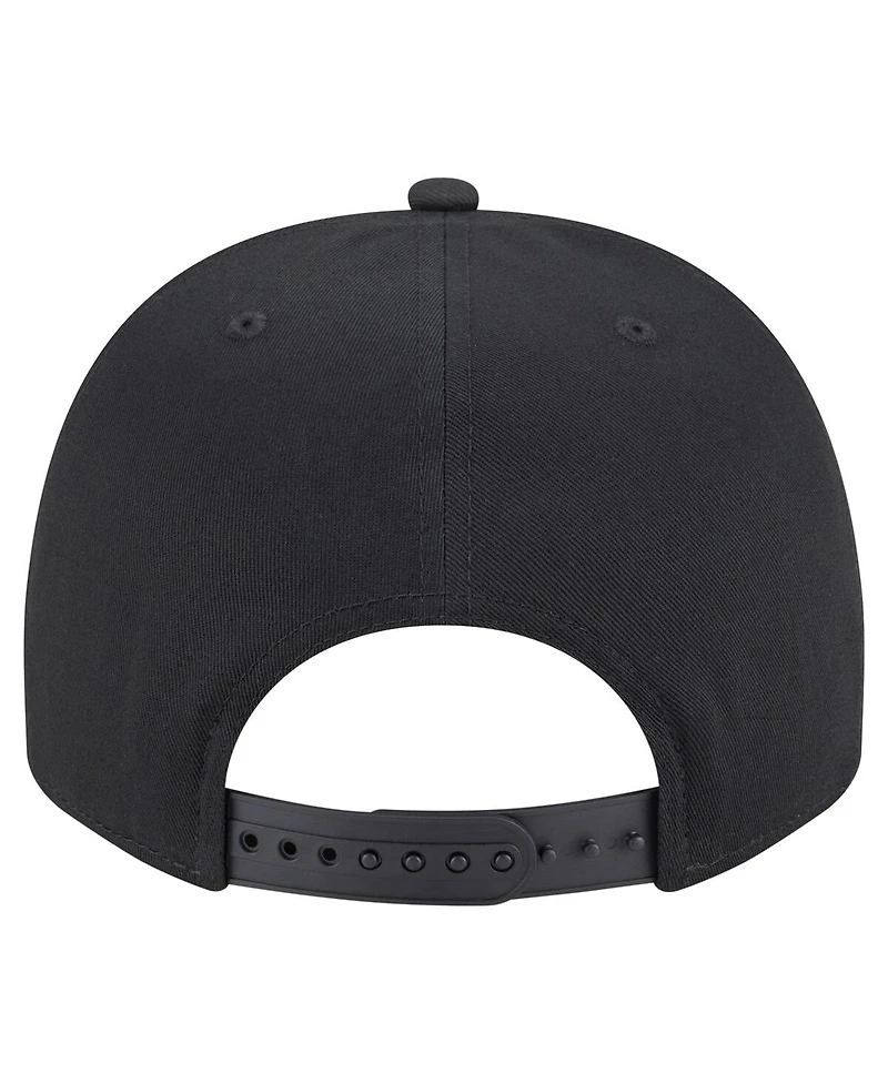 New Era Men's Black New York Mets Chainstitch 9FIFTY A-Frame Snapback Hat