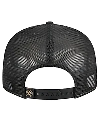 New Era Men's Black/Gold Colorado Buffaloes Outdoor Wide Panel 9FIFTY Snapback Trucker Hat