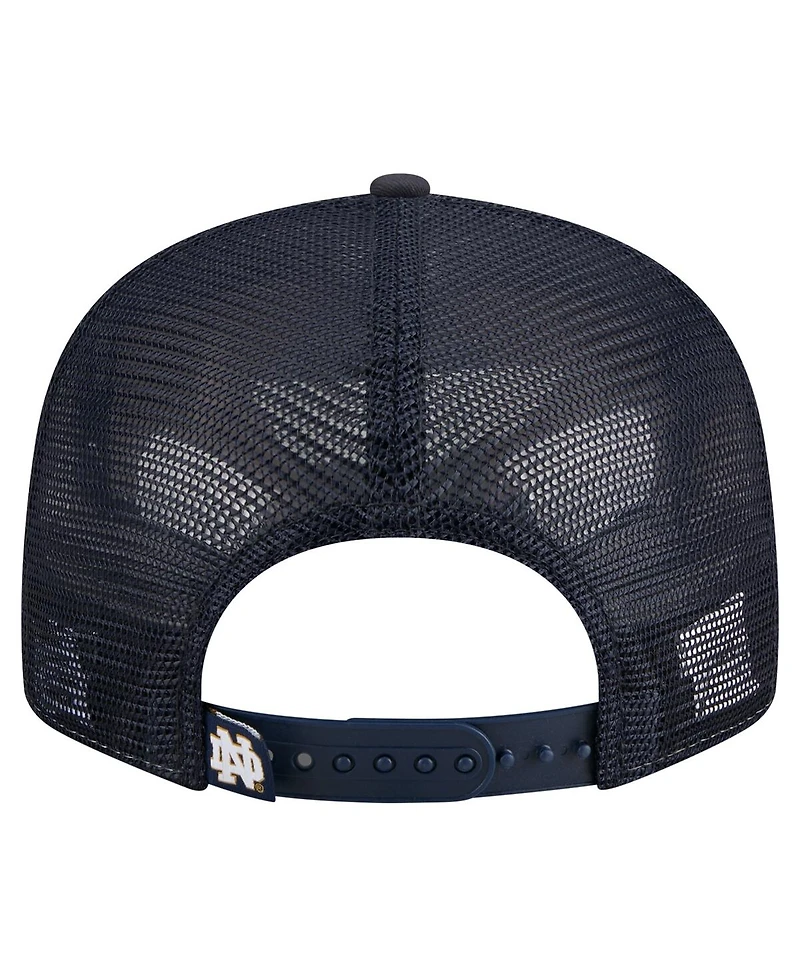 New Era Men's Black/Gold Notre Dame Fighting Irish Outdoor Wide Panel 9FIFTY Snapback Trucker Hat