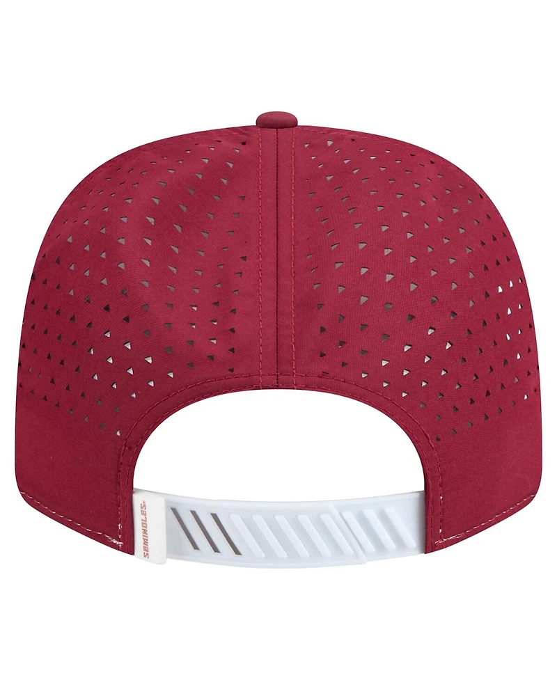 New Era Men's White/Garnet Florida State Seminoles Perforated Patched 9SEVENTY Adjustable Hat