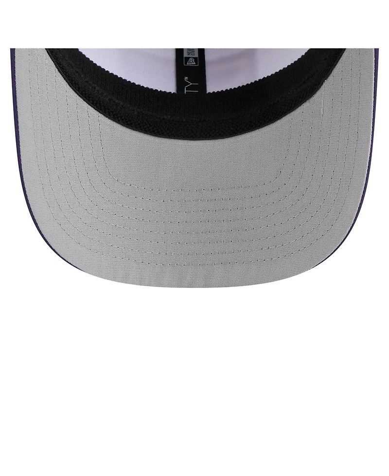 New Era Men's White/Purple Lsu Tigers Perforated Patched 9SEVENTY Adjustable Hat