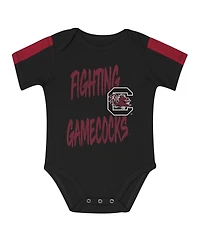Outerstuff Baby Boys and Girls 3-Piece Garnet/Black South Carolina Gamecocks Double Down Bodysuit Pants Set