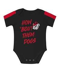 Outerstuff Baby Boys and Girls 3-Piece Red/Black Georgia Bulldogs Double Down Bodysuit Pants Set