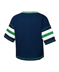 Outerstuff Big Girls Navy Notre Dame Fighting Irish Gridiron Jersey V-Neck T-Shirt