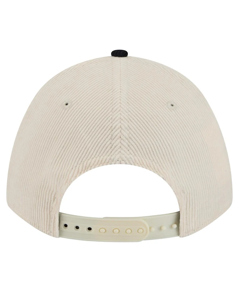 New Era Men's Cream/Navy Detroit Tigers Sided Corduroy 9FORTY A-Frame Adjustable Hat