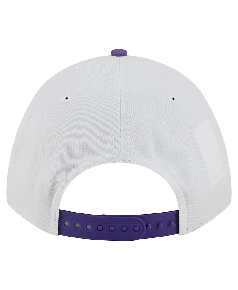 New Era Men's White/Purple Ecu Pirates Arch Two-Tone Rope 9FORTY A-Frame M-Crown Adjustable Hat