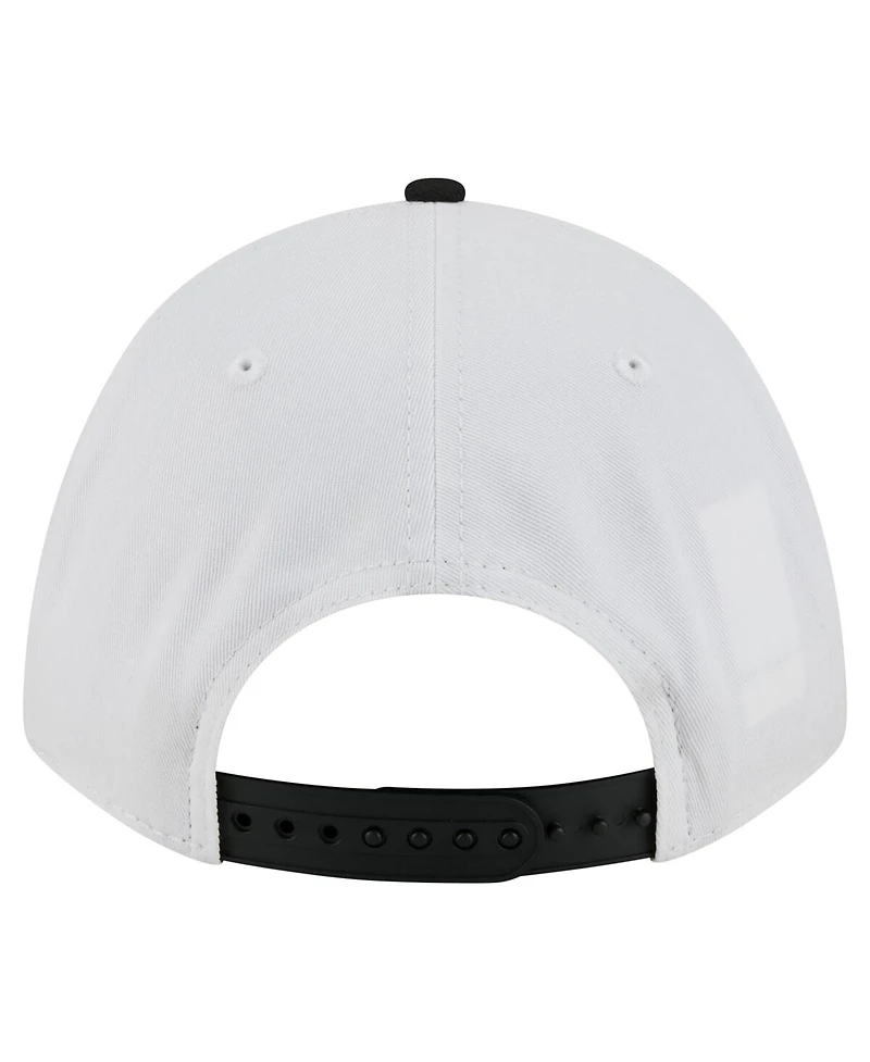 New Era Men's White/Black Iowa Hawkeyes Arch Two-Tone Rope 9FORTY A-Frame M-Crown Adjustable Hat