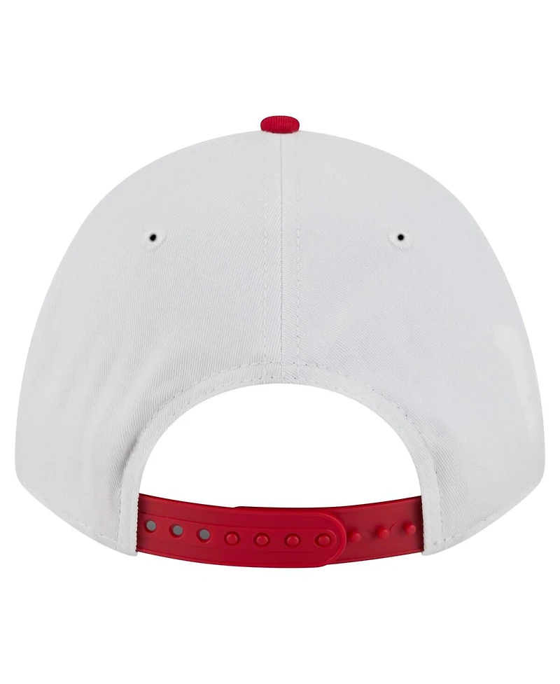 New Era Men's White/Red Louisville Cardinals Arch Two-Tone Rope 9FORTY A-Frame M-Crown Adjustable Hat