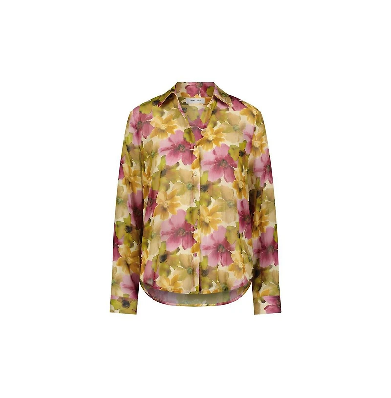 The Noli Shop Womens Ana Button Up Shirt - Floral Print