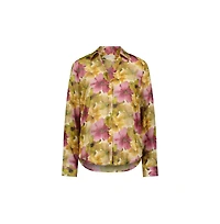 The Noli Shop Womens Ana Button Up Shirt - Floral Print