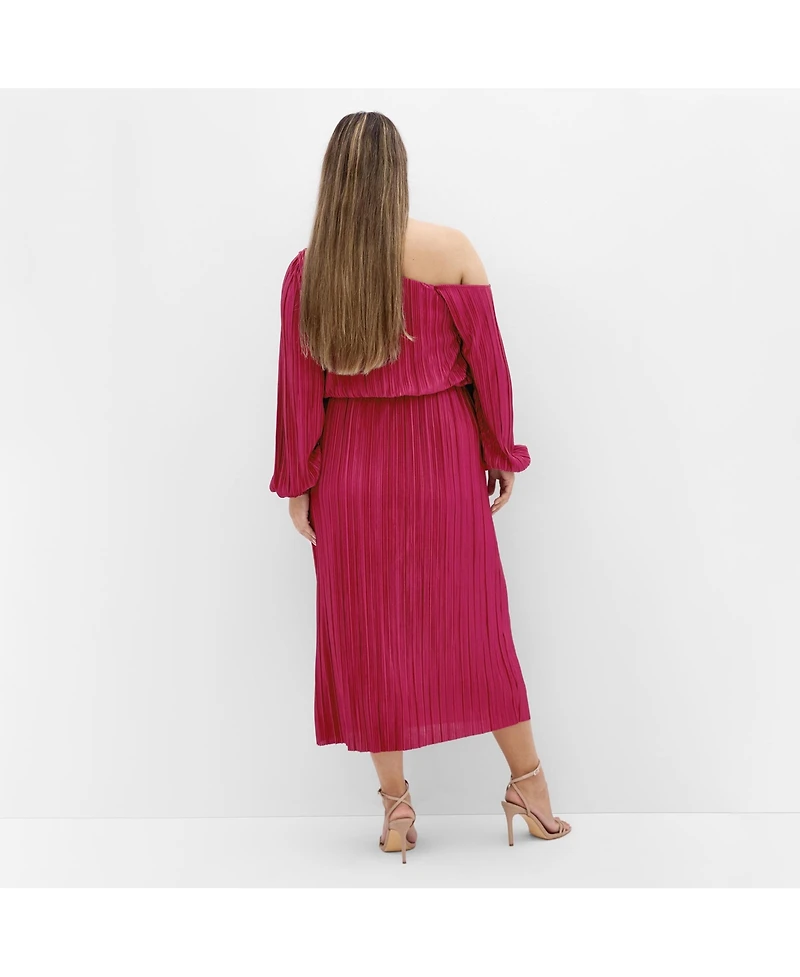 City Chic Plus Jay Off Shoulder Dress