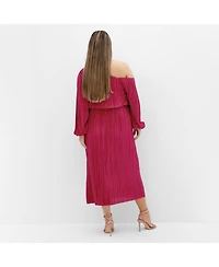 City Chic Plus Jay Off Shoulder Dress