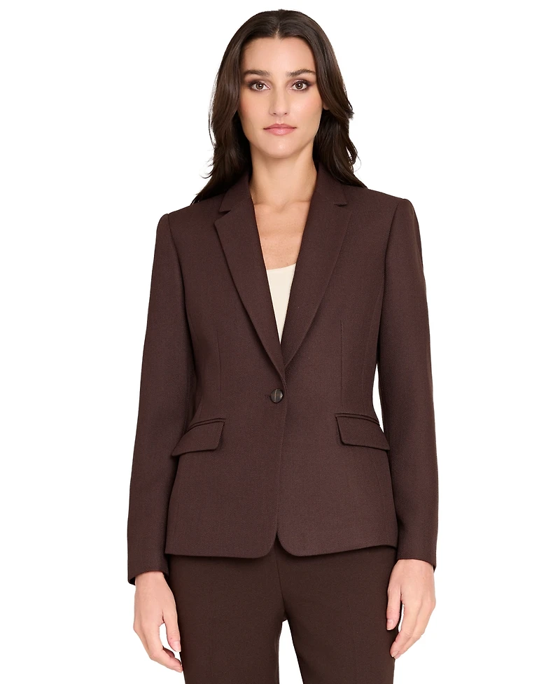 Tahari Asl Women's Herringbone Peak Lapel Blazer