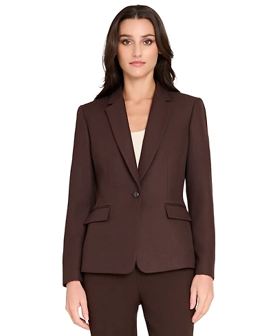 Tahari Asl Women's Herringbone Peak Lapel Blazer