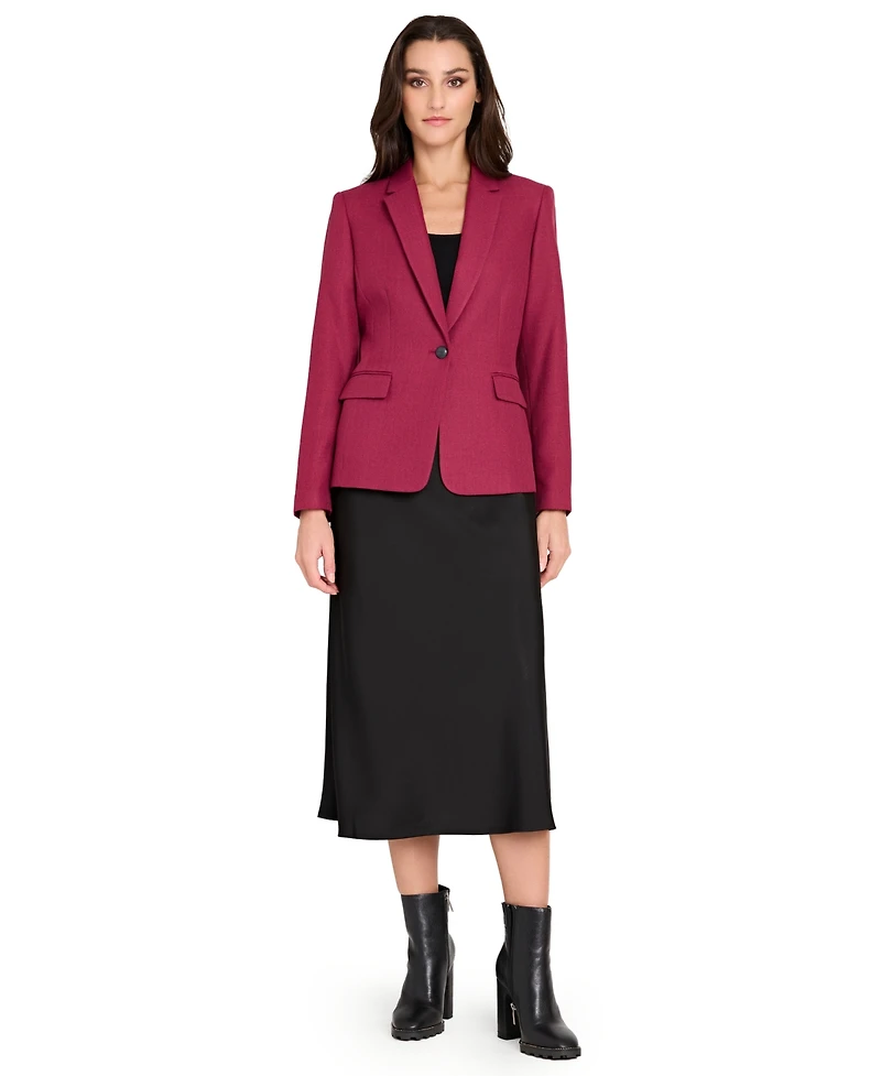 Tahari Asl Women's Herringbone Peak Lapel Blazer