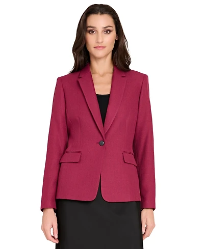 Tahari Asl Women's Herringbone Peak Lapel Blazer