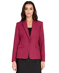 Tahari Asl Women's Herringbone Peak Lapel Blazer