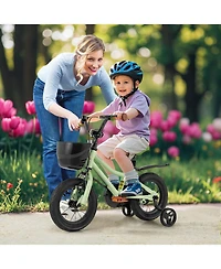 12" Kid s Bike with Training Wheels Adjustable Handlebar & Seat Handbrake