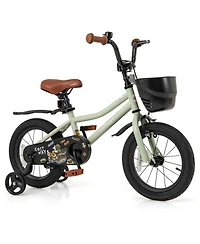 14" Kid s Bike with Training Wheels Adjustable Handlebar & Seat Handbrake