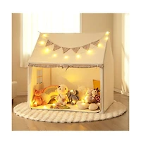 Lycvki Kids Tent with Padded Mat and 2 Breathable Windows Comfortable Children's Fort