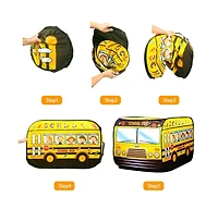 Lycvki Kids Play Tent Foldable Pop Up School Bus Tent Portable Children Baby Play House