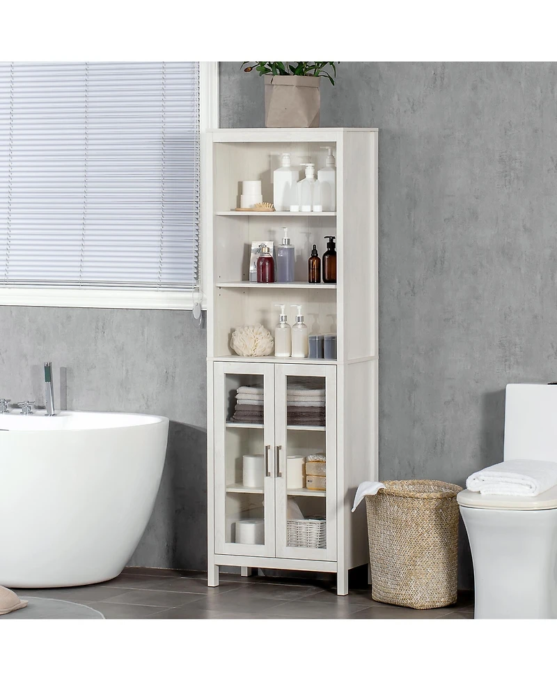 Slickblue Wall-Mounted Bathroom Cabinet with Waterproof Coating and Storage Shelves