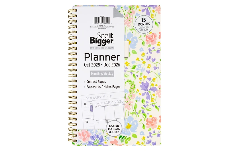 See It Bigger Medium 15 Monthly Weekly Planner