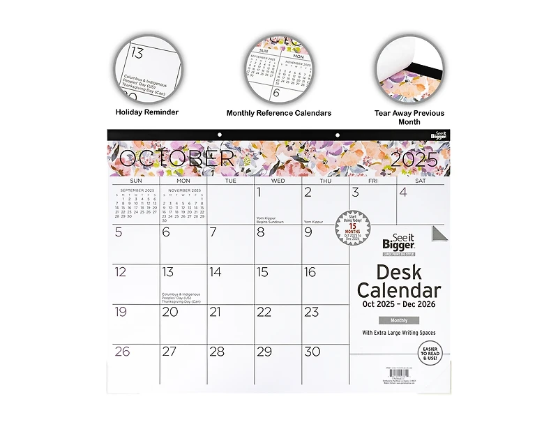 See It Bigger Desk Pad Calendar 17x22"