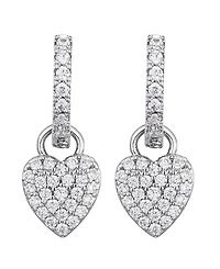 Adornia Silver Cz Heart Huggie Earrings