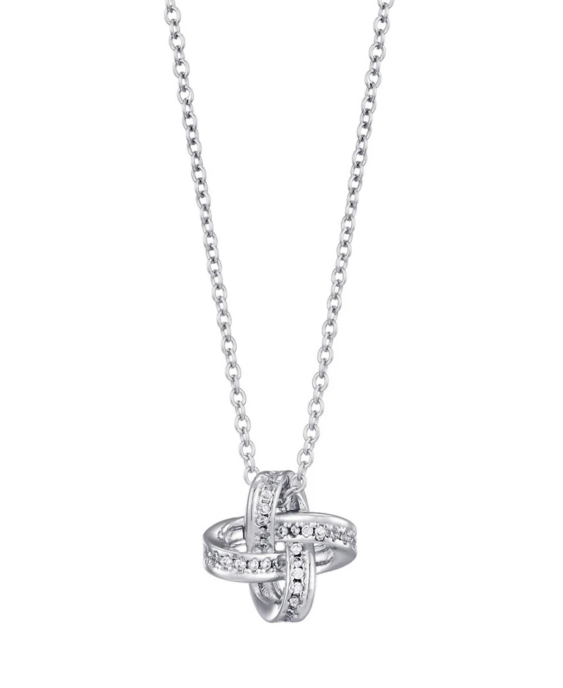 Adornia Silver Cz Braided Knot Necklace