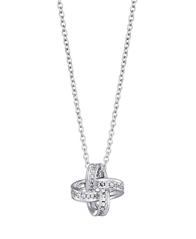 Adornia Silver Cz Braided Knot Necklace