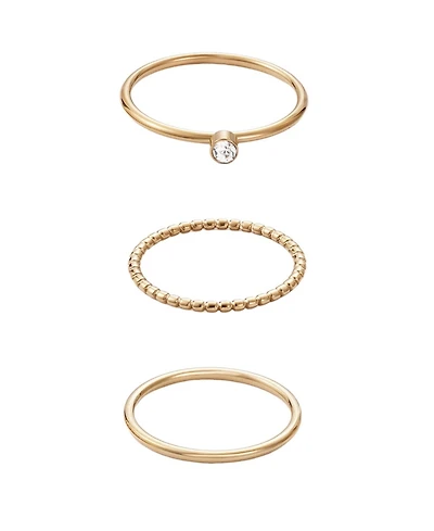 Adornia Tarnish Resistant Gold Ring Set