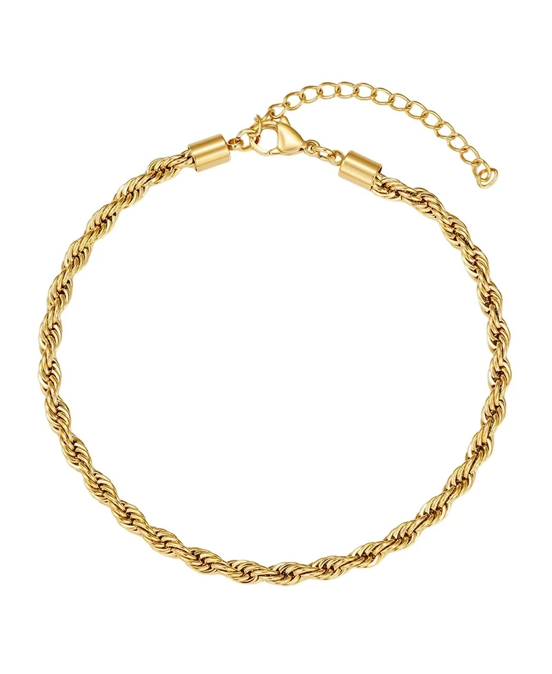 Adornia Tarnish Resistant Gold Rope Chain Anklet