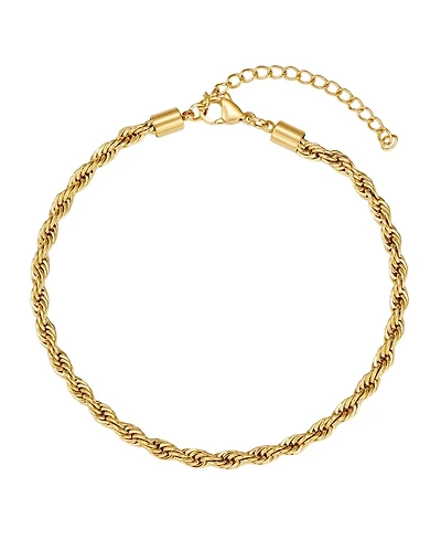 Adornia Tarnish Resistant Gold Rope Chain Anklet