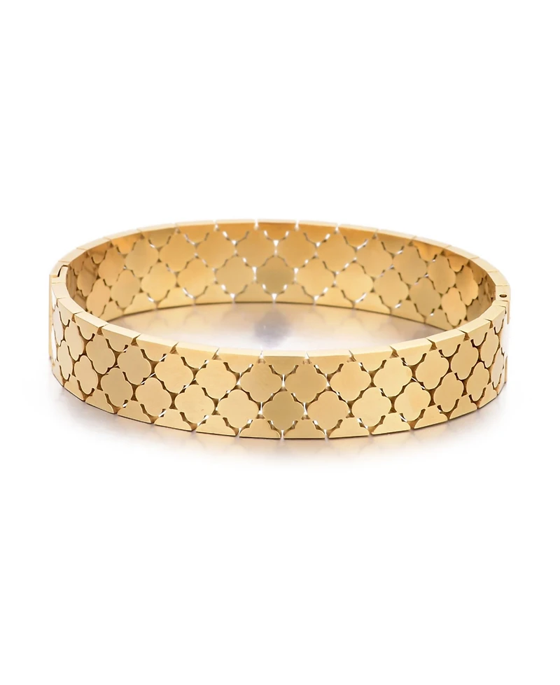 Adornia Tarnish Resistant Gold Clover Bangle