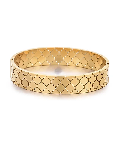 Adornia Tarnish Resistant Gold Clover Bangle