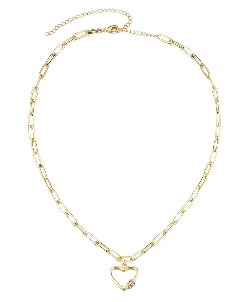 Adornia Gold Carabiner Heart Necklace